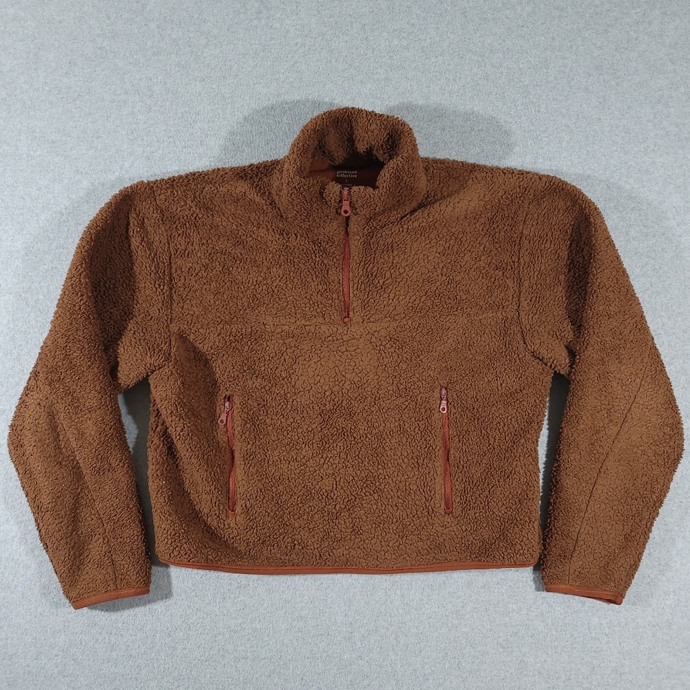 Girlfriend Collective Sherpa Teddy Fleece Pullover 1/4 Zip Sport Athletic Jacket